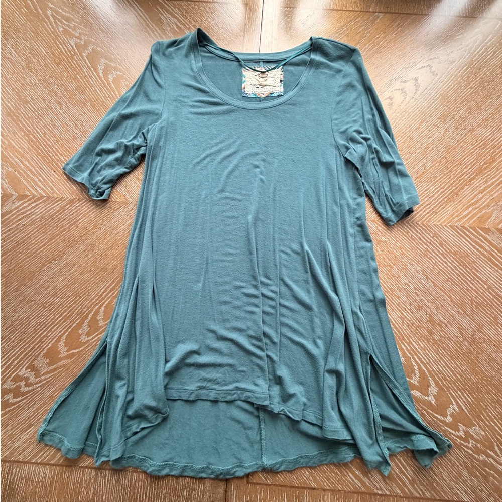 Cupio Teal Swing Tunic with Scoop Neck